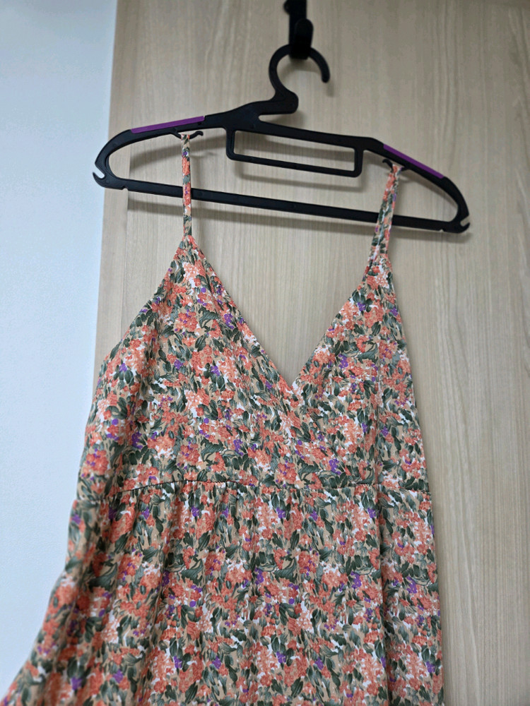 플라워 패턴 롱 뷔스티에 원피스 이미지