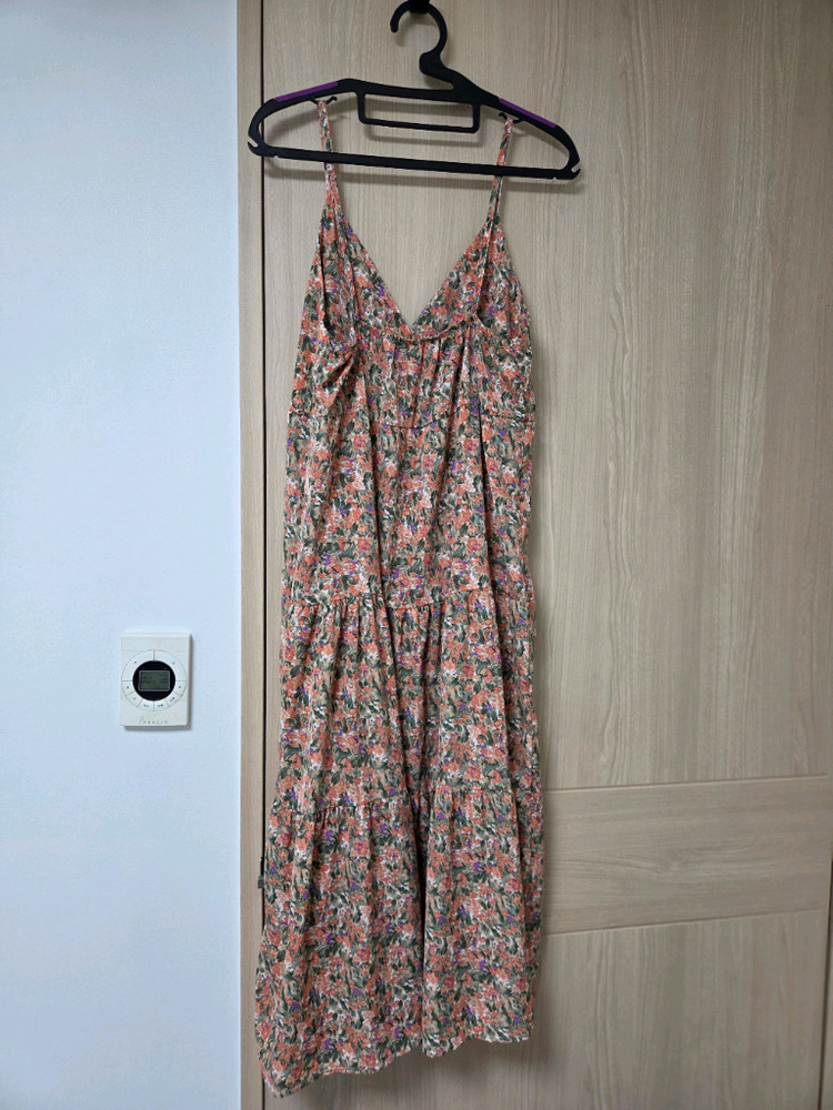 플라워 패턴 롱 뷔스티에 원피스 이미지