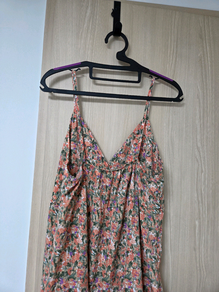 플라워 패턴 롱 뷔스티에 원피스 이미지