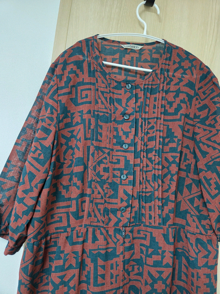 시원한 패턴 롱 원피스(88) 이미지