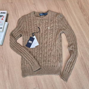 폴로 랄프로렌 케이블니트 케이블스웨터 카멜S 현대백화점 코튼 크루넥스웨터 이미지
