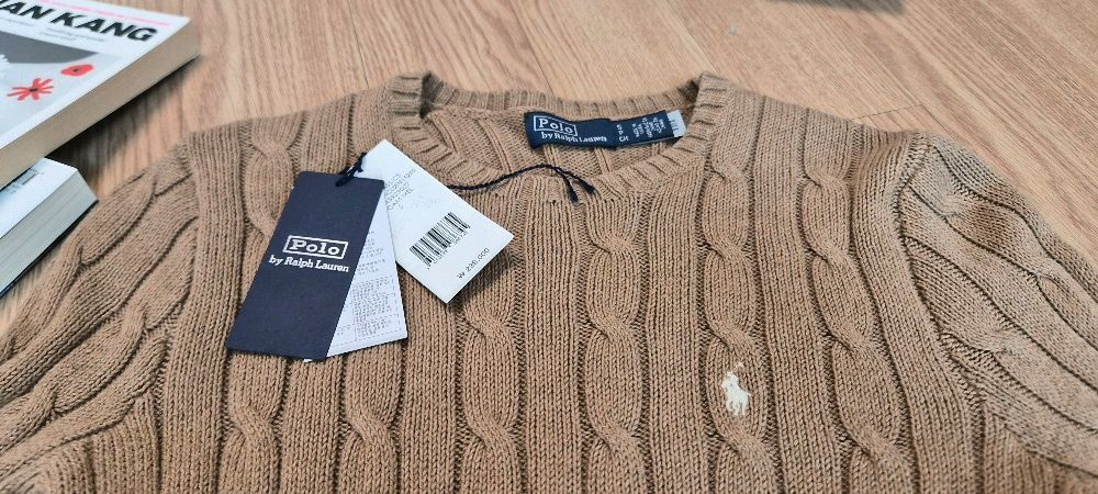 폴로 랄프로렌 케이블니트 케이블스웨터 카멜S 현대백화점 코튼 크루넥스웨터 이미지