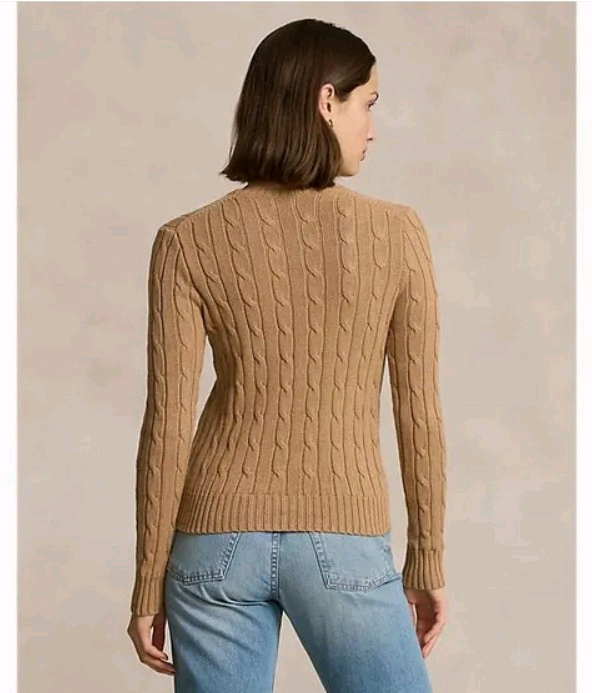 폴로 랄프로렌 케이블니트 케이블스웨터 카멜S 현대백화점 코튼 크루넥스웨터 이미지