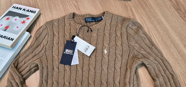 폴로 랄프로렌 케이블니트 케이블스웨터 카멜S 현대백화점 코튼 크루넥스웨터 이미지