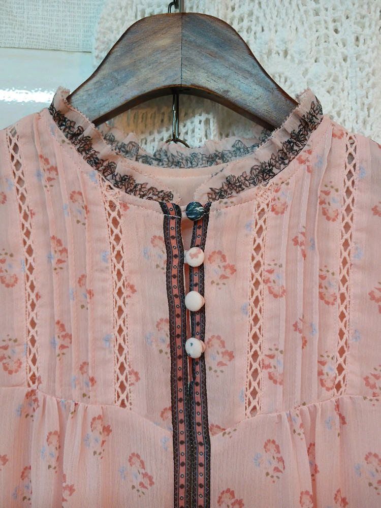 givy 핑크 플라워 패턴 롱 원피스 m정도 이미지