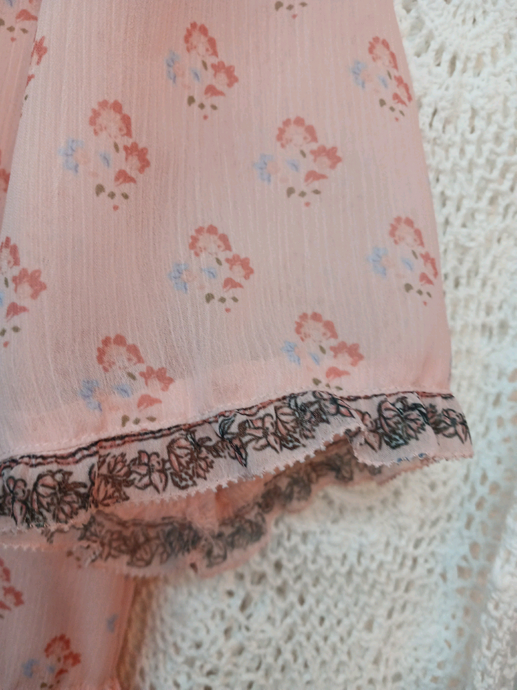 givy 핑크 플라워 패턴 롱 원피스 m정도 이미지