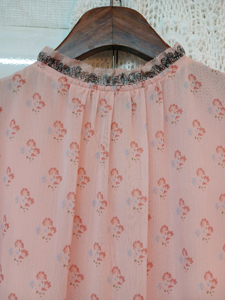 givy 핑크 플라워 패턴 롱 원피스 m정도 이미지