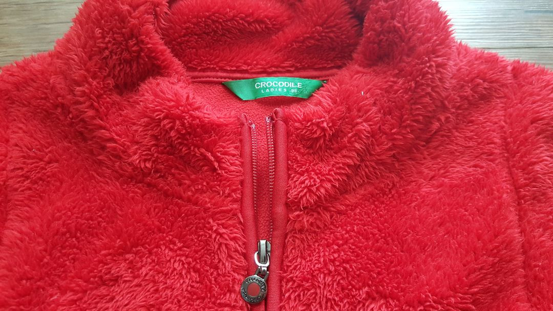 여성 55 66 퍼 베스트 털 조끼 블랙 레드 이미지