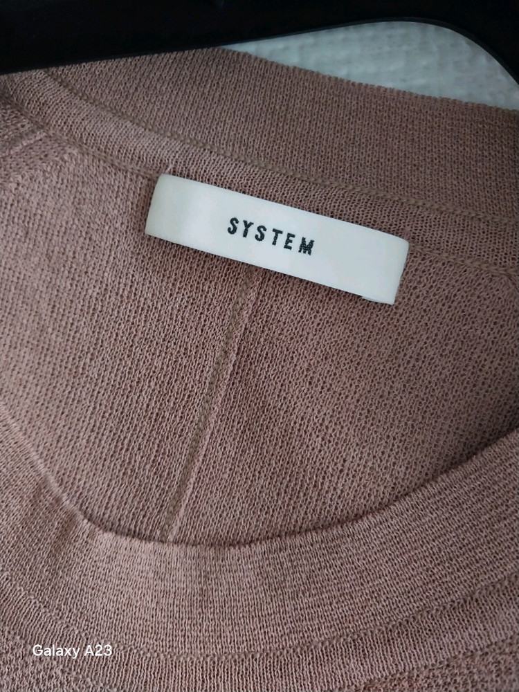 시스템 배색 니트 롱원피스 이미지