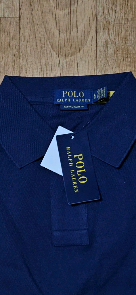 (신형,정품,새옷)폴로 랄프로렌 커스텀 슬림핏 네이비 남성 카라티,100 이미지