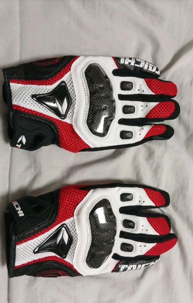 RS Taichi(RS 타이치)의 RST390 ARMED 가죽 메쉬 글러브 폰 터치가능 장갑(화이트앤레드/M)이 장 이미지