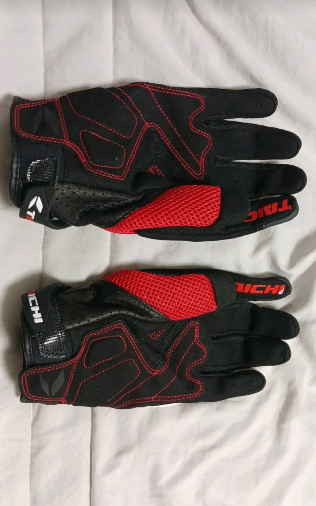 RS Taichi(RS 타이치)의 RST390 ARMED 가죽 메쉬 글러브 폰 터치가능 장갑(화이트앤레드/M)이 장 이미지