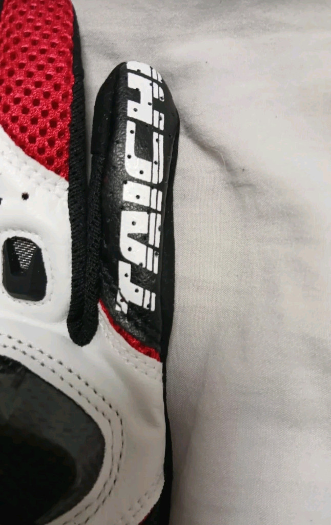 RS Taichi(RS 타이치)의 RST390 ARMED 가죽 메쉬 글러브 폰 터치가능 장갑(화이트앤레드/M)이 장 이미지