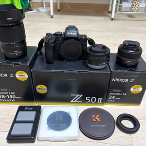 [Nikon/정품] 니콘 Z50 II 16-50 킷 + DX 18-140mm + DX 24mm F1.7(상태 최상)