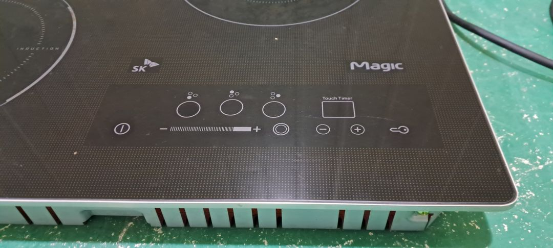 6190 SK매직 3구 하이브리드형 인덕션(블랙) 이미지