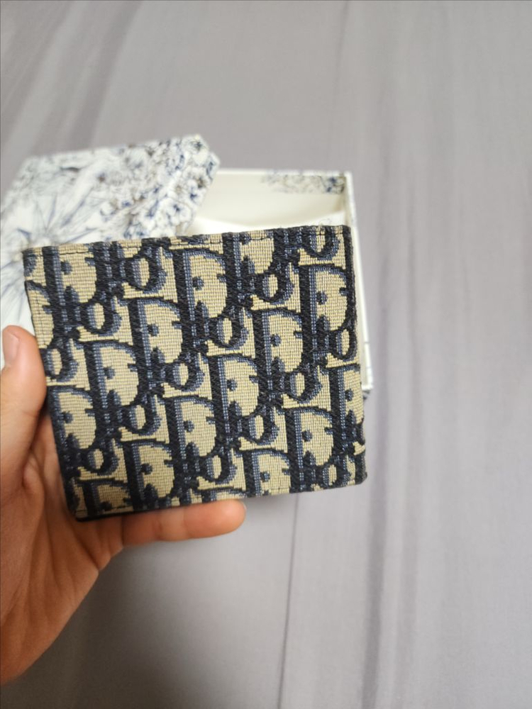 디올 오블리크 자카드 컴펙트 반지갑 이미지