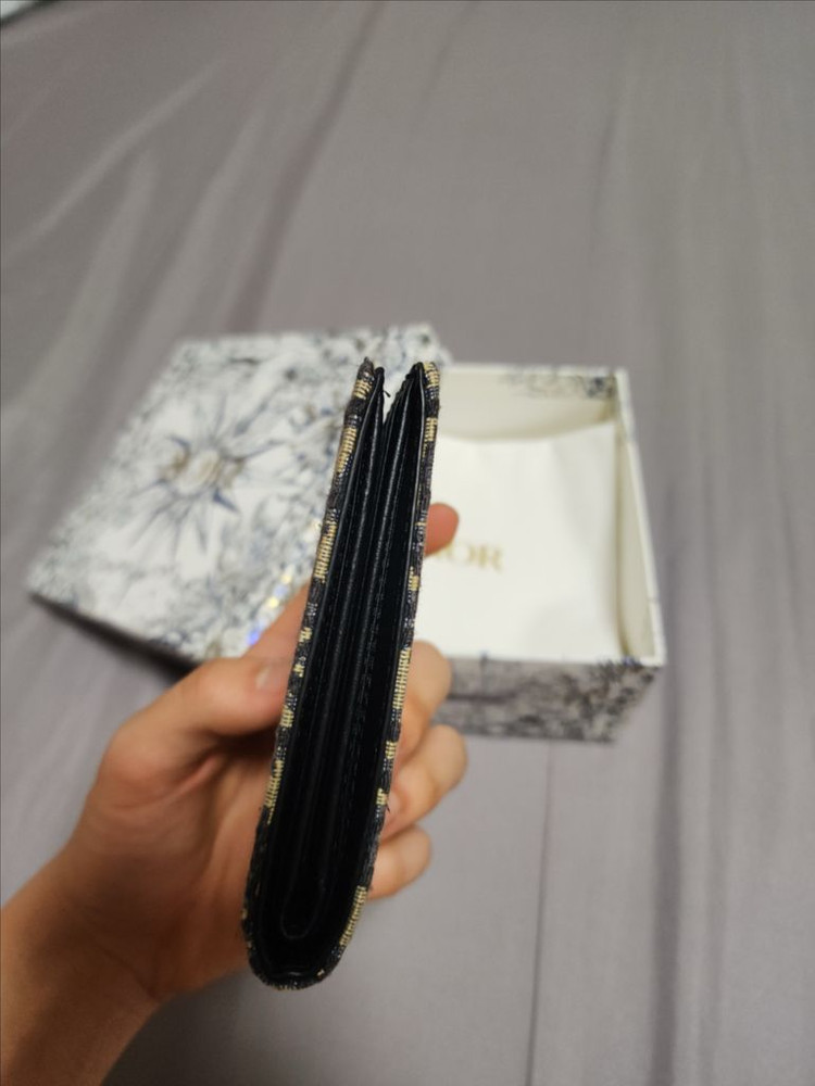 디올 오블리크 자카드 컴펙트 반지갑 이미지