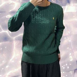 폴로 랄프로렌 신형 꽈배기 니트 그린 이미지