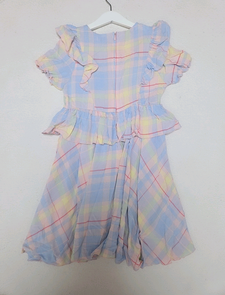 페리미츠 여아 파스텔 체크 원피스 140사이즈(8-9세) 이미지