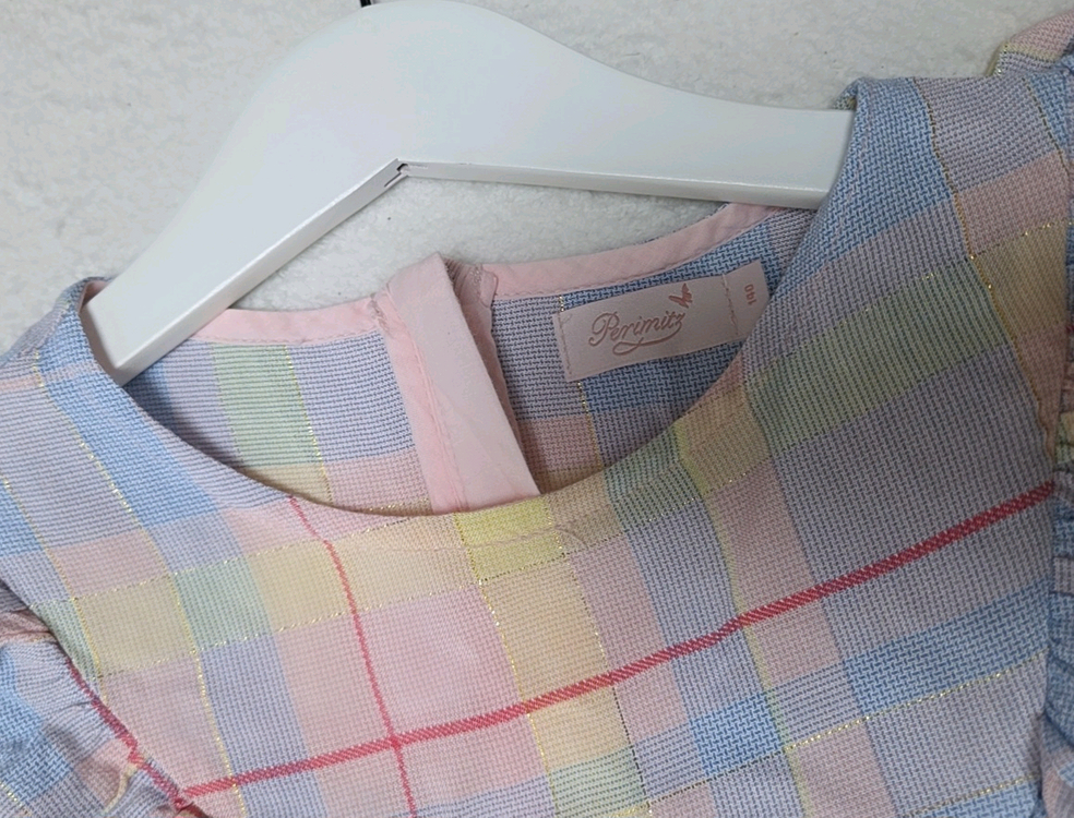 페리미츠 여아 파스텔 체크 원피스 140사이즈(8-9세) 이미지