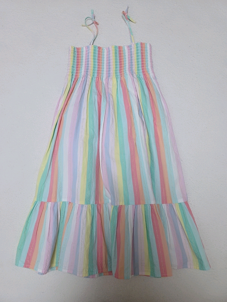 H&M 여아 레인보우 스트라이프 원피스 9-10세 이미지