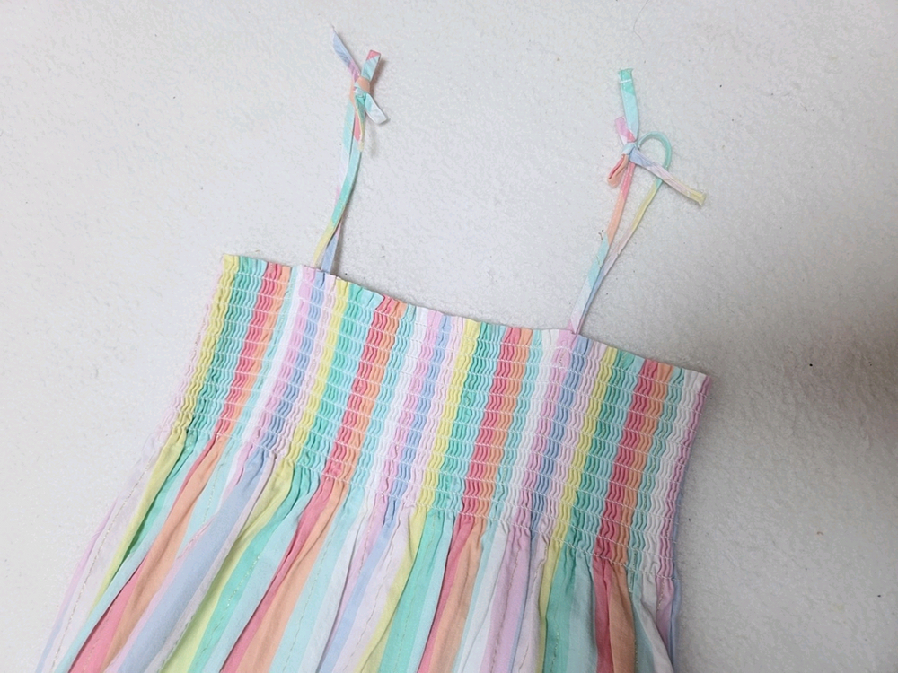 H&M 여아 레인보우 스트라이프 원피스 9-10세 이미지