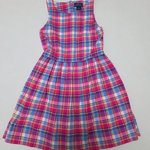 폴로 랄프로렌 여아 반전 뒷태 체크 원피스 8y 이미지