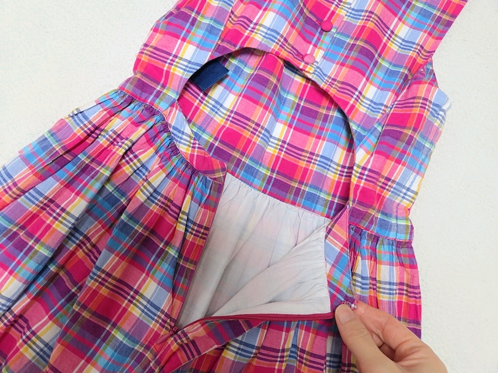 폴로 랄프로렌 여아 반전 뒷태 체크 원피스 8y 이미지