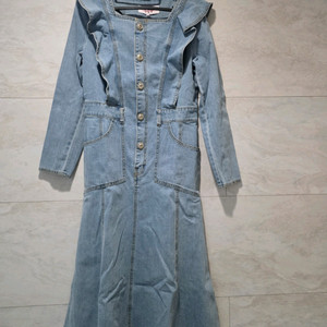 에고이스트 데님 프릴 롱 원피스 66 (새상품) 이미지