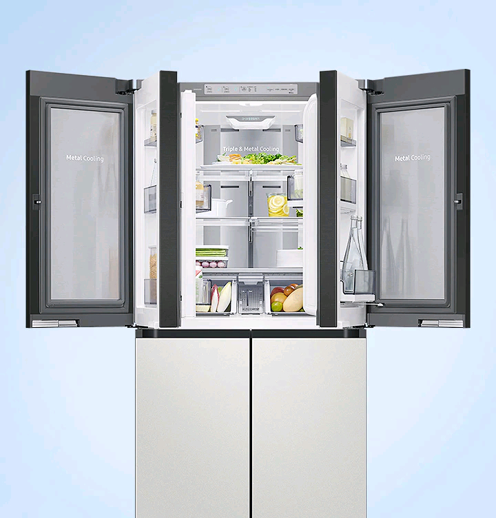 삼성 비스포크 4도어 냉장고 (아이스메이커+UV살균+메탈쿨링) 이미지