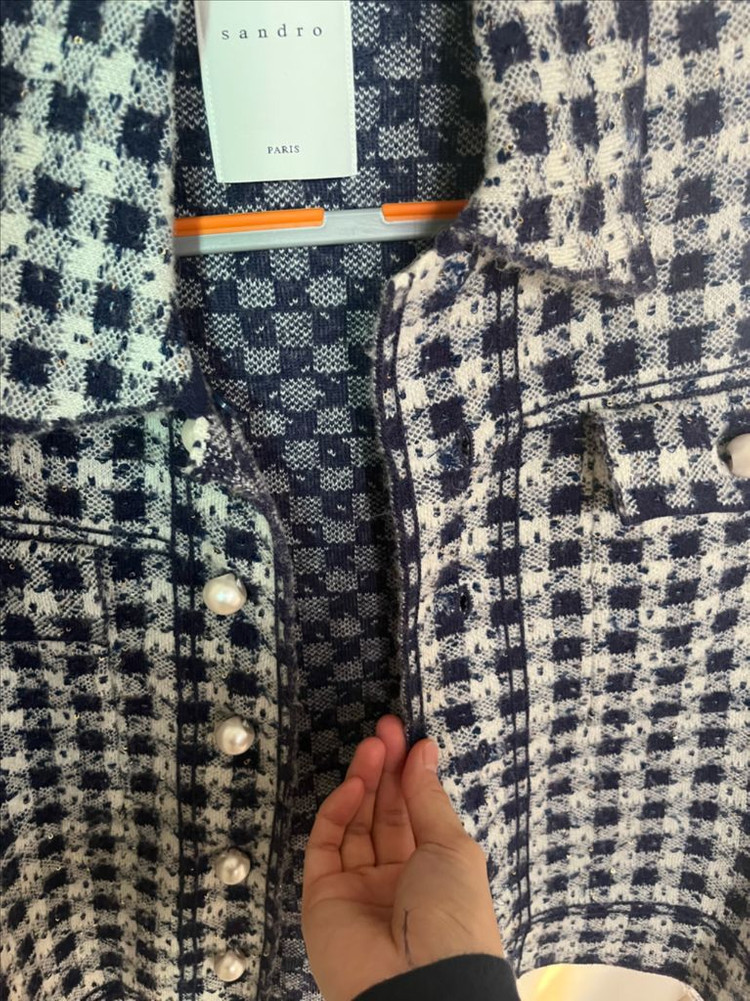 산드로 트위드 진주 가디건 자켓(1) 이미지