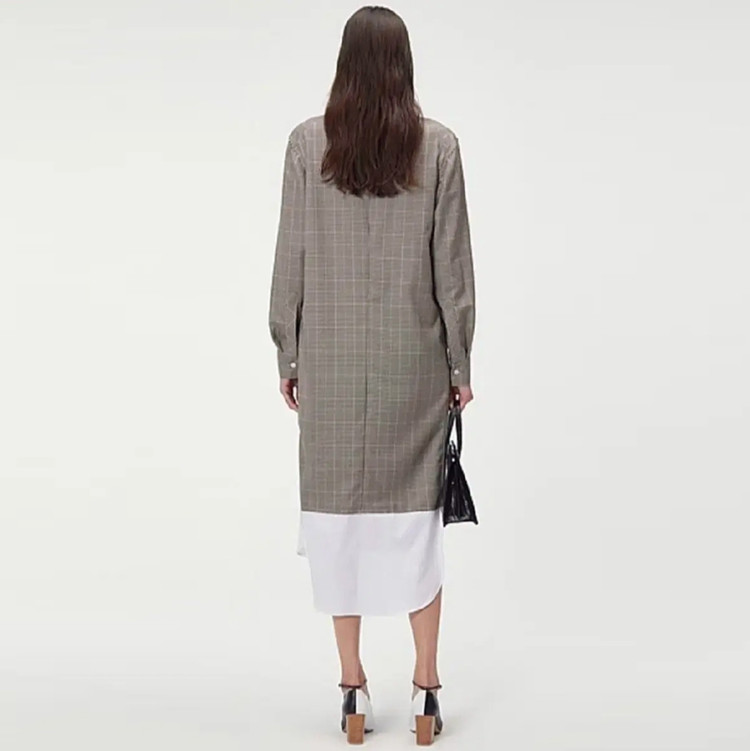 렉토(RECTO) 셔츠 레이어드 체크원피스 55-66 이미지