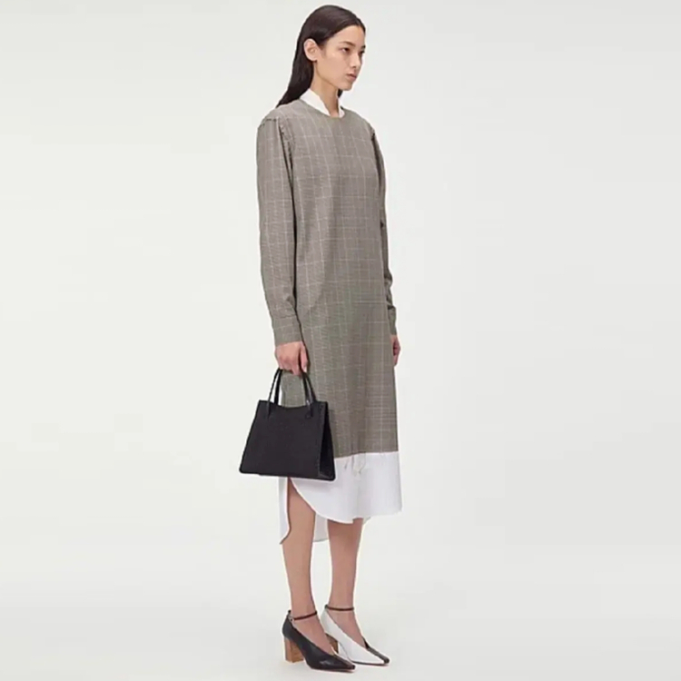 렉토(RECTO) 셔츠 레이어드 체크원피스 55-66 이미지