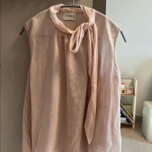 타임 시스루 타이 니트 슬리브리스 이미지