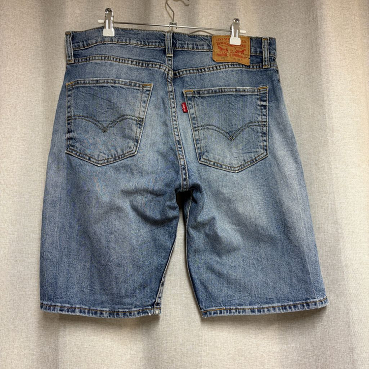 리바이스 505 데님 반바지 W32 연청 워싱 쇼츠 이미지