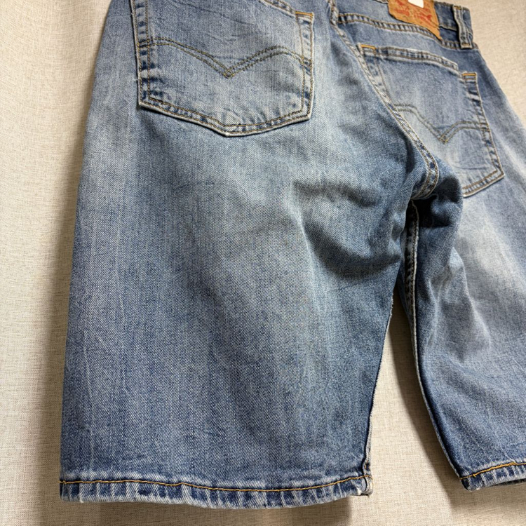 리바이스 505 데님 반바지 W32 연청 워싱 쇼츠 이미지