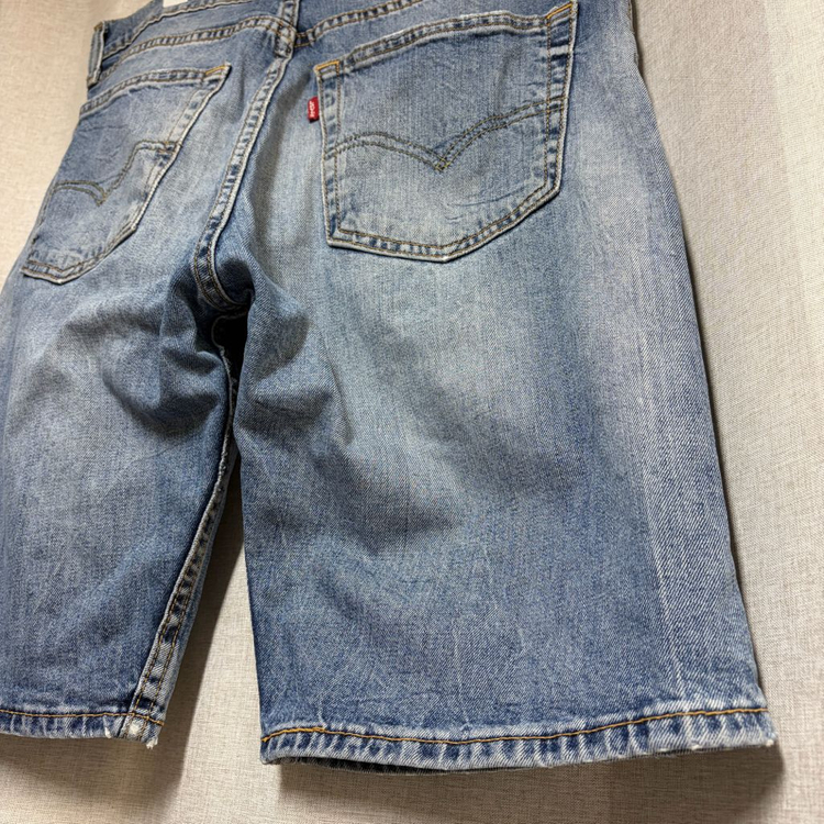 리바이스 505 데님 반바지 W32 연청 워싱 쇼츠 이미지