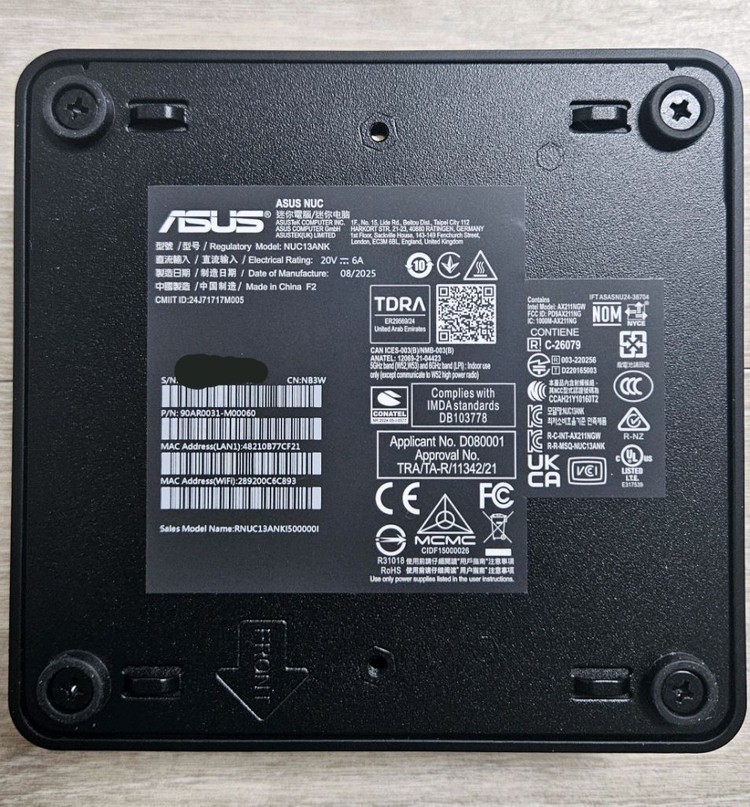 [개봉 새제품] mini pc ASUS NUC 13ANKI5000 i5 16GB 512GB 이미지