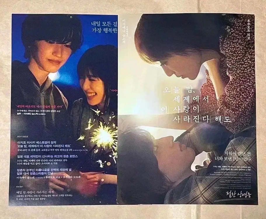 네가 떨어뜨린 푸른 하늘 A3 포스터 티켓 오세이사 전단지 후쿠모토 리코 이미지