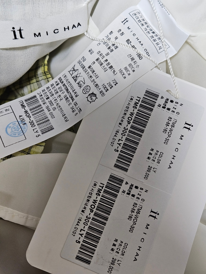 새상품 잇미샤 it michaa 썸머 체크 원피스 55사이즈 이미지