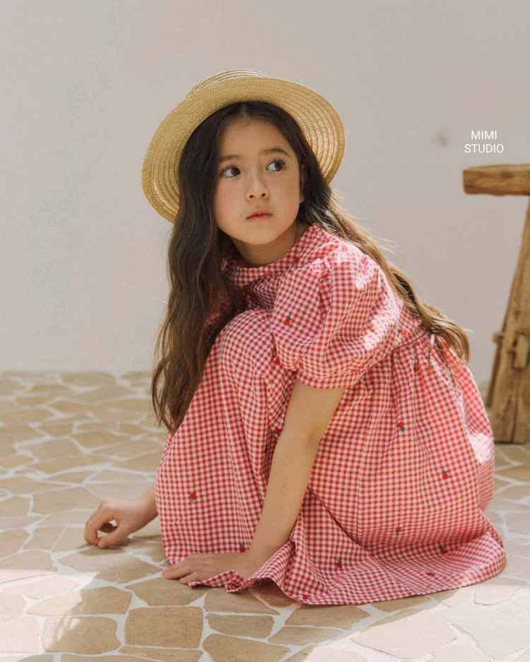 여아 라탄 썬햇 핸드밀짚 이미지