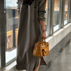 소윰 울 셔츠 원피스 soyoom (브라운컬러) 이미지