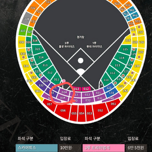 불꽃야구 중앙탁자석 명당 2연석 이미지