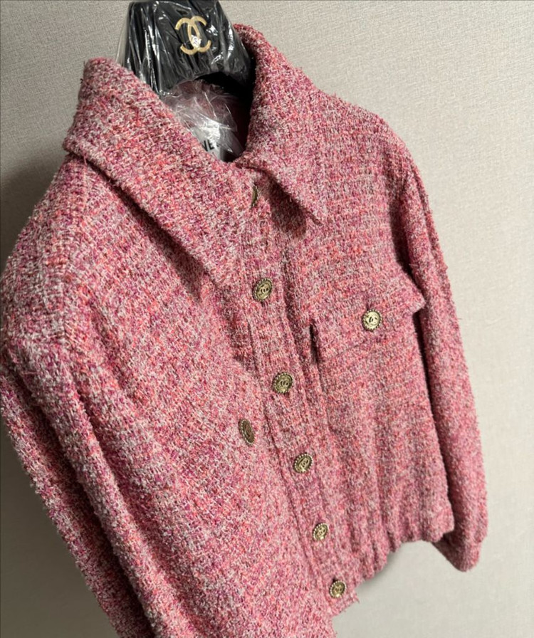 S급)샤넬 P76715 트위드 핑크 자켓 38(1시간착용) 옷걸이포함 이미지