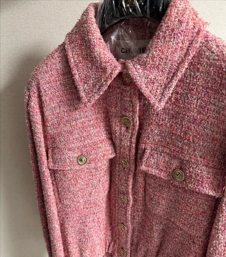 S급)샤넬 P76715 트위드 핑크 자켓 38(1시간착용) 옷걸이포함 이미지