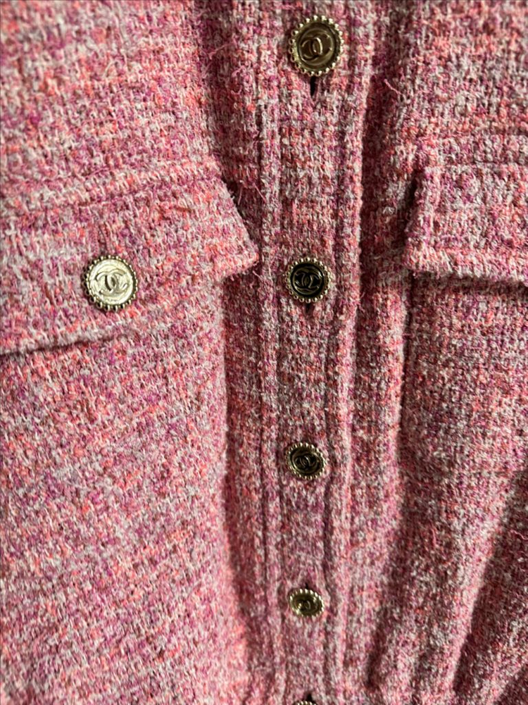 S급)샤넬 P76715 트위드 핑크 자켓 38(1시간착용) 옷걸이포함 이미지