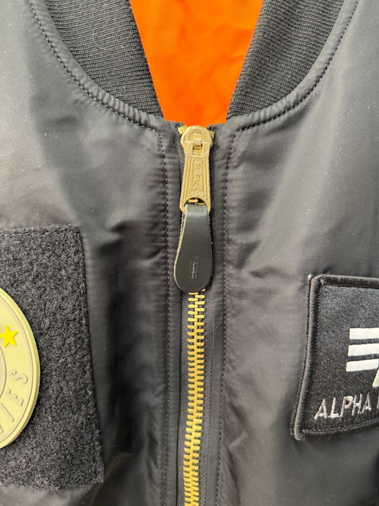 정품) 알파인더스트리 MA-1 블랙 패치 봄버 자켓 XXL 이미지