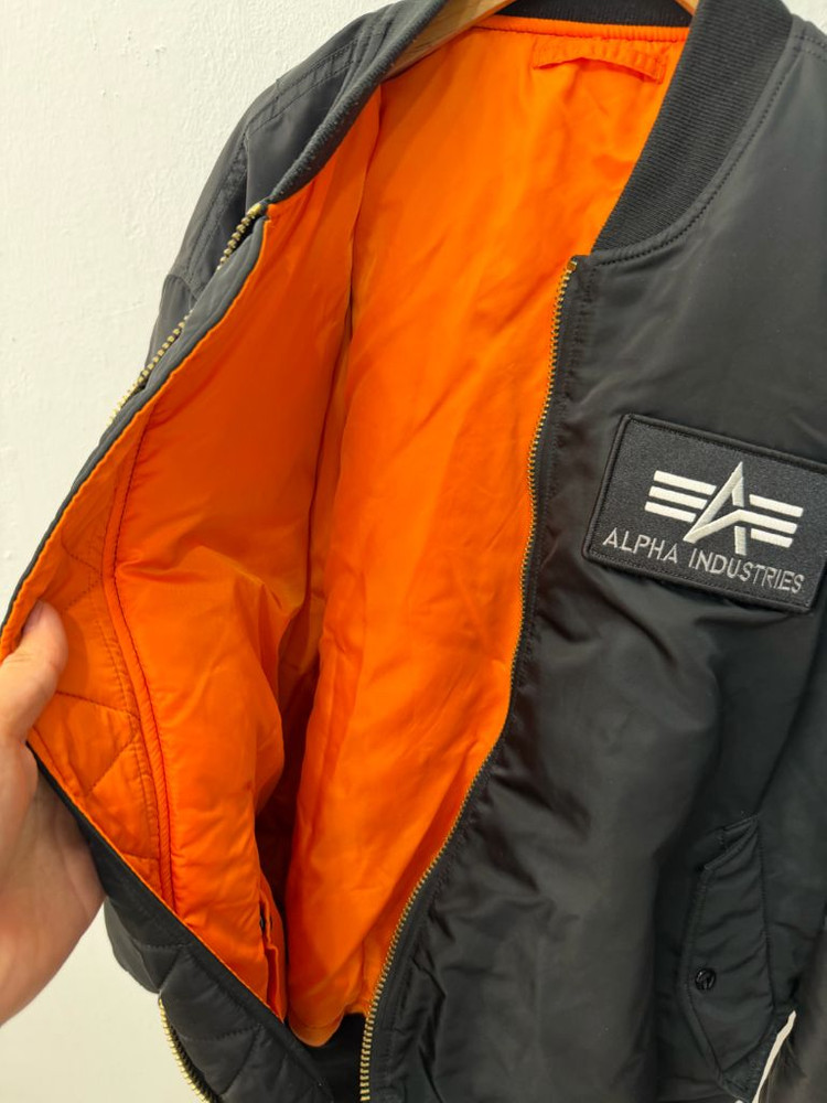 정품) 알파인더스트리 MA-1 블랙 패치 봄버 자켓 XXL 이미지