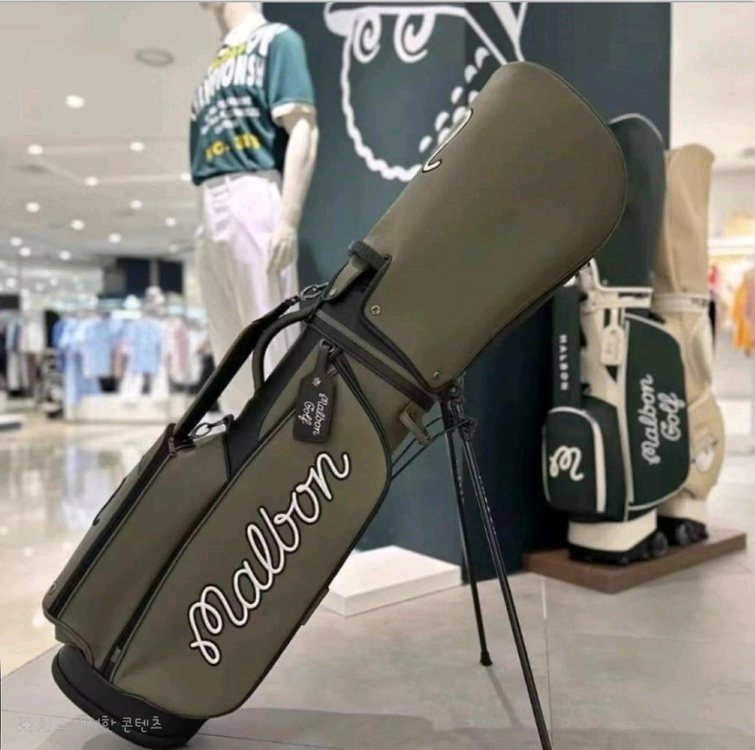 말본 골프백 스탠드 캐디백 카키색 이미지