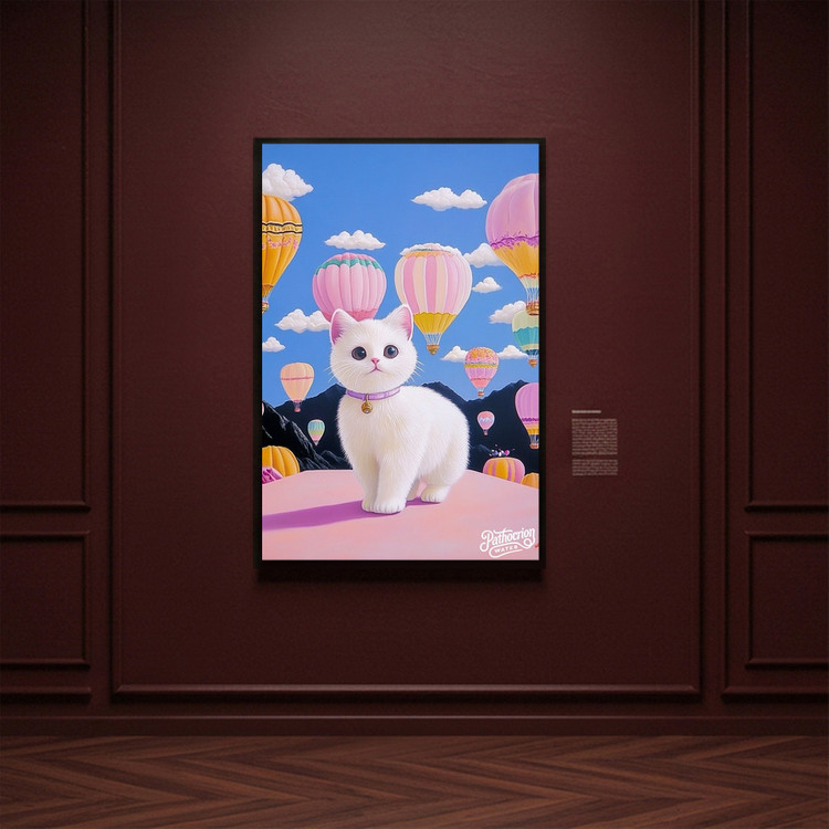 그림 액자 팝아트 인테리어소품 꿈을 타고 걷는 고양이 고양이그림 고양이액자 대형 거실 꾸미기 벽걸이 감성 아트포스터 이미지